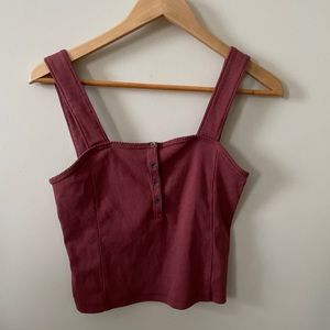 Abercrombie and Fitch crop henley tank